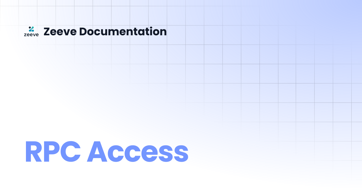 RPC Access | Zeeve Documentation