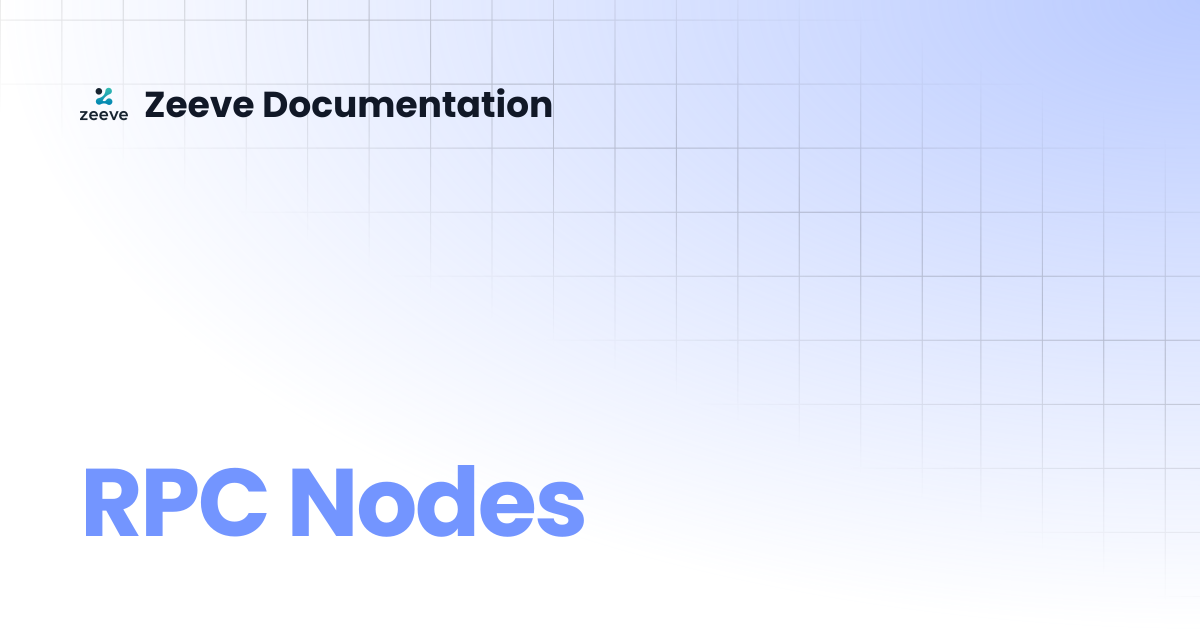 RPC Nodes | Zeeve Documentation