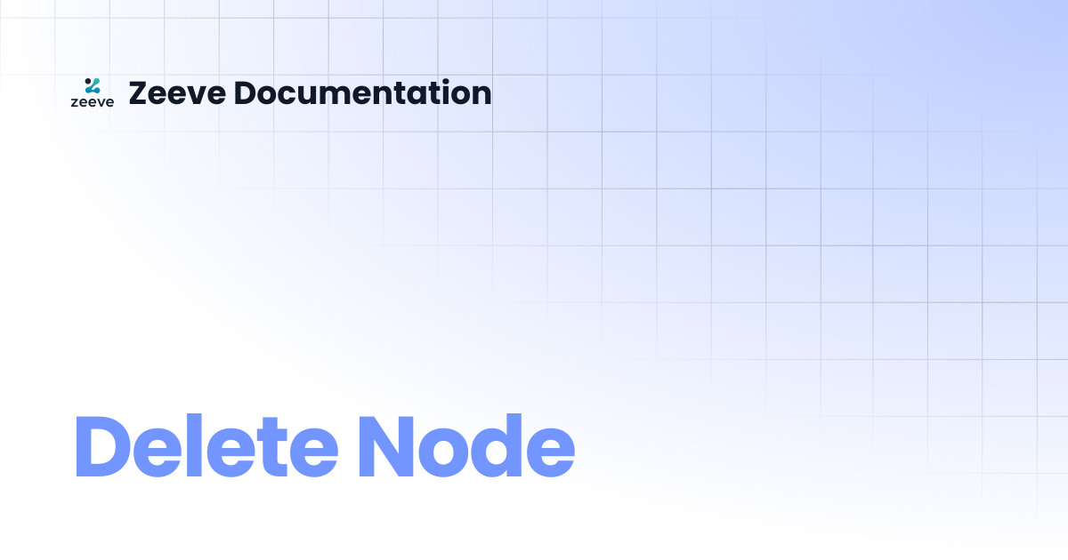 Delete Node | Zeeve Documentation