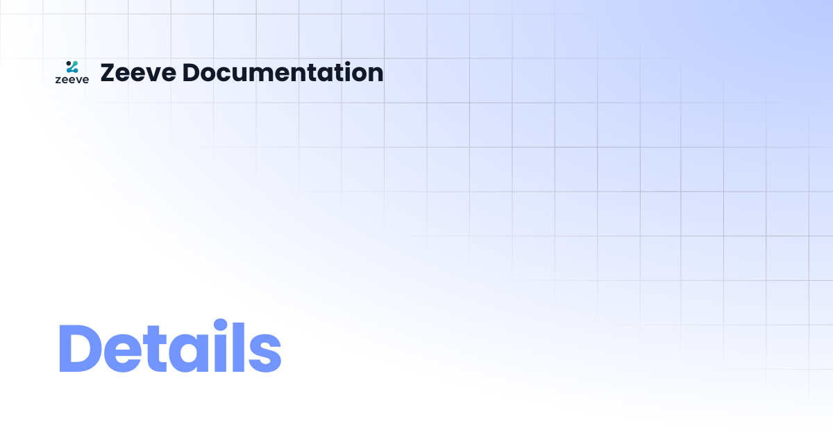 Details | Zeeve Documentation
